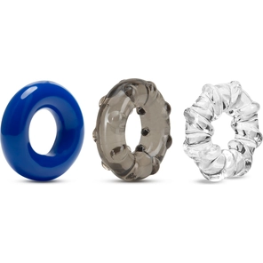  Набор из 3 эрекционных колец Triple Stretch 3 Pack Cock Rings 
