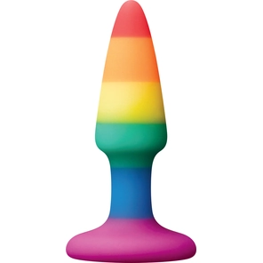  Разноцветная анальная втулка RAINBOW ANAL PLUG MINI 9 см 