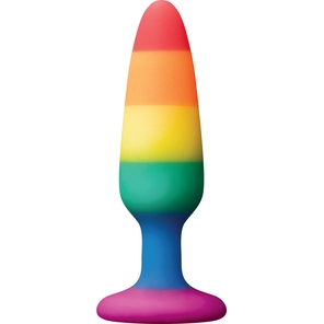  Разноцветная анальная втулка RAINBOW ANAL PLUG SMALL 11 см 