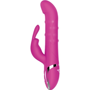  Розовый вибратор-кролик N 40 RECHARGEABLE DUO VIBRATOR 24 см 
