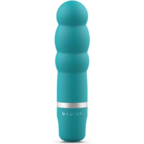  Бирюзовый рельефный мини-вибратор Bcute Classic Pearl 10 см 