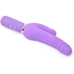  Фиолетовый вибратор Levina Double Penis 21,5 см 
