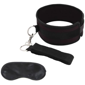  Черный ошейник с длинным поводком Collar and Leash Set 