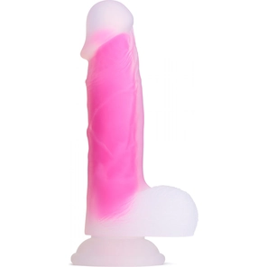 Ярко-розовый фаллоимитатор-реалистик So Divine Glorious Real skin feel pink dildo 19 см 