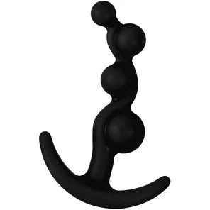  Черная анальная цепочка LURE ME Silicone Anal Toy 10,5 см 
