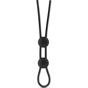  Черное двойное эрекционное лассо Silicone Double Loop Cock Ring 