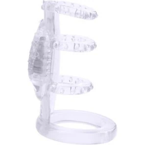  Прозрачная насадка на пенис с вибрацией Dual Vibrating Cock Cage 