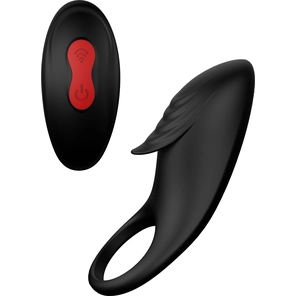  Черное эрекционное виброкольцо Remote Cockring 