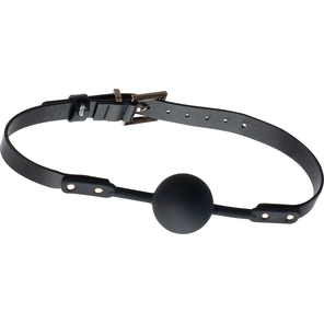  Черный кляп-шарик PREMIUM SOLID SILICONE BALL GAG 