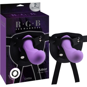  Фиолетовый страпон Amor Strap-On 15 см 