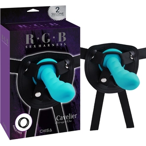  Голубой страпон Cavelier Strap-On 15 см 