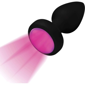 Черная светящаяся анальная пробка 7X Light Up Rechargeable Anal Plug 9,4 см 