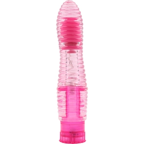  Розовый вибратор с рёбрышками Lines Exciter 16,2 см 