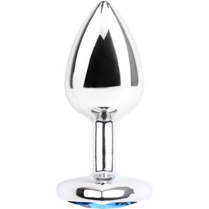  Серебристая анальная пробка со стразом Heart Gem Anal Plug 7,1 см 