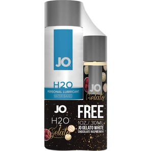  Набор лубрикантов JO на водной основе: H2O Personal Lubricant (120 мл.) и Gelato White Chocolate Raspberry Truffle (30 мл.) 