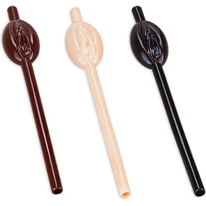  Разноцветные трубочки для напитков в виде вагины Pussy Straws 9 шт 
