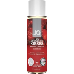  Лубрикант на водной основе с ароматом клубники JO Flavored Strawberry Kisses 60 мл 