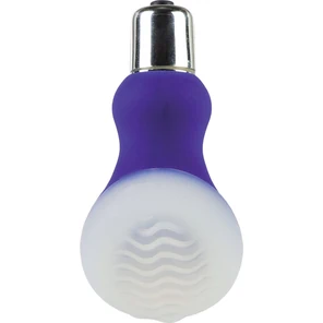  Массажер фиолетового цвета со съемной насадкой для заморозки Posh Silicone Wave 