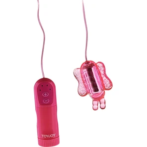  Розовый вибростимулятор-бабочка BUZZ BUZZ BUTTERFLY MASSAGER 6 см 