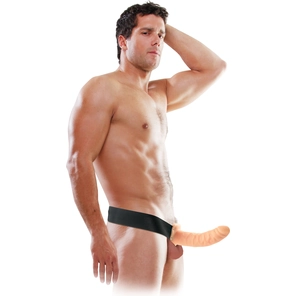  Полый страпон 8 Hollow Strap-On телесного цвета 19 см 