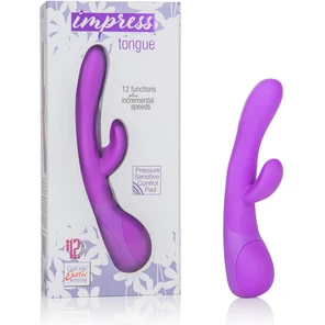  Фиолетовый вибромассажер Impress Tongue со стимуляцией клитора 18 см 