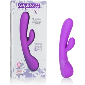  Фиолетовый вибромассажер Impress “g” со стимуляцией клитора 18 см 