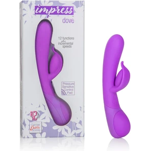  Фиолетовый вибромассажер Impress Dove со стимуляцией клитора 18 см 