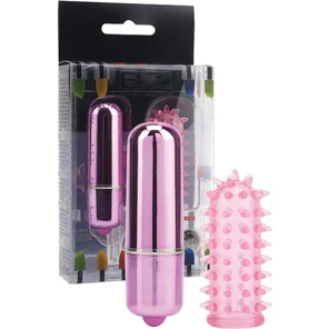  Розовый мини-вибратор с насадкой Powerful Mini Massager 5 см 
