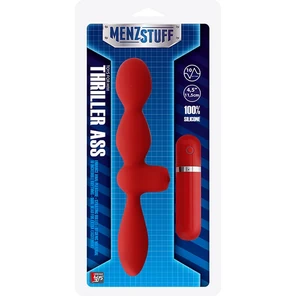  Красная двусторонняя вибровтулка MENZSTUFF THRILLER ASS DUAL HEAD 