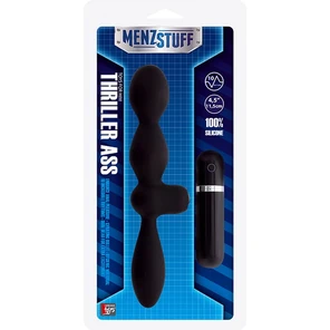  Чёрная двусторонняя вибровтулка MENZSTUFF THRILLER ASS DUAL HEAD 