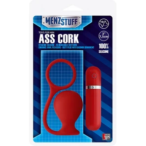  Красная вибровтулка MENZSTUFF ASS CORK WIDE 7,5 см. 