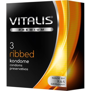  Ребристые презервативы VITALIS PREMIUM ribbed 3 шт 