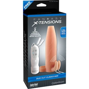  Телесная вибронасадка Duo Clit Climax-Her 15 см 
