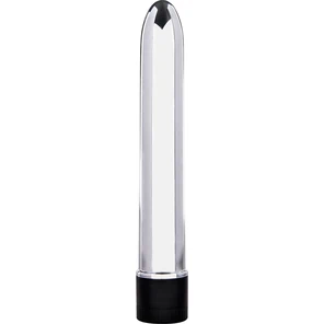  Серебристый вибратор RETRO ULTRA SLIMLINE 17 см 