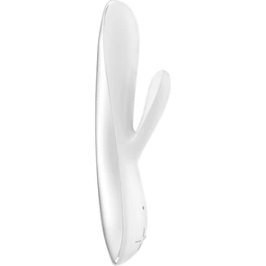  Белый перезаряжаемый вибратор типа rabbit E5 19 см 