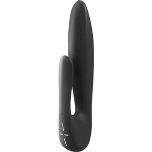  Чёрный перезаряжаемый вибратор типа rabbit J2 23 см 