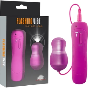  Розовый вибростимулятор Flashing Vibe 7Mode Duo Balls 