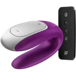  Фиолетовый вибромассажёр для пар Satisfyer Double Fun 