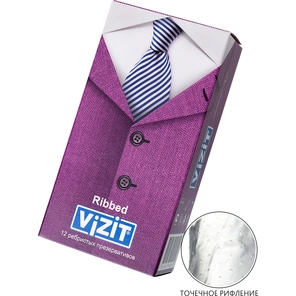  Ребристые презервативы VIZIT Ribbed 12 шт 