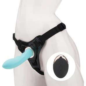  Голубой вибрострапон Vander Wireless Silicone Dong 14 см 