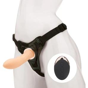  Телесный вибрострапон Vander Wireless Silicone Dong 14 см 