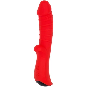  Красный вибромассажёр с рёбрышками Ribbed 18 см 