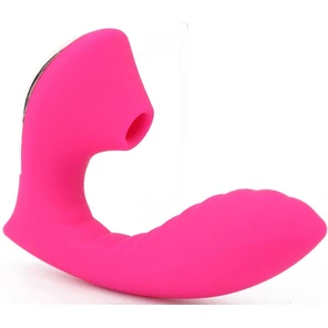  Ярко-розовый вибромассажёр с вакуумной стимуляцией Vaginal Suction Lover 