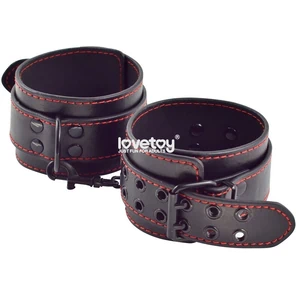  Черные поножи Bondage Fetish Pleasure Ankle cuffs с контрастной строчкой 