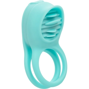  Голубое эрекционное виброкольцо Silicone Rechargeable French Kiss Enhancer 