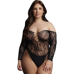  Эффектное боди Wonder Rhinestone Bodysuit с длинным рукавом 