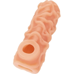  Телесная насадка с венками и открытой головкой Nude Sleeve M 12 см 