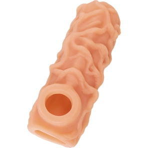  Телесная насадка с венками и открытой головкой Nude Sleeve L 14 см 
