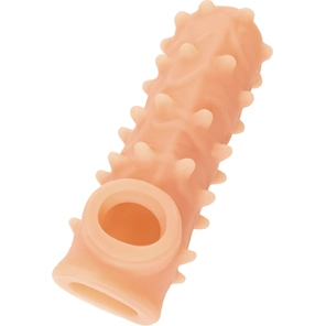  Телесная насадка с шипами и открытой головкой Nude Sleeve M 12 см 