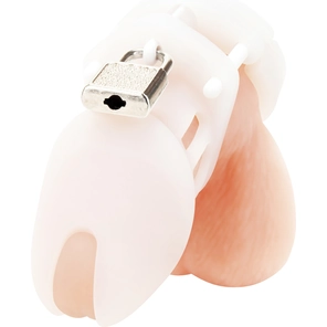  Белая клетка целомудрия Silicone Chastity Cage 